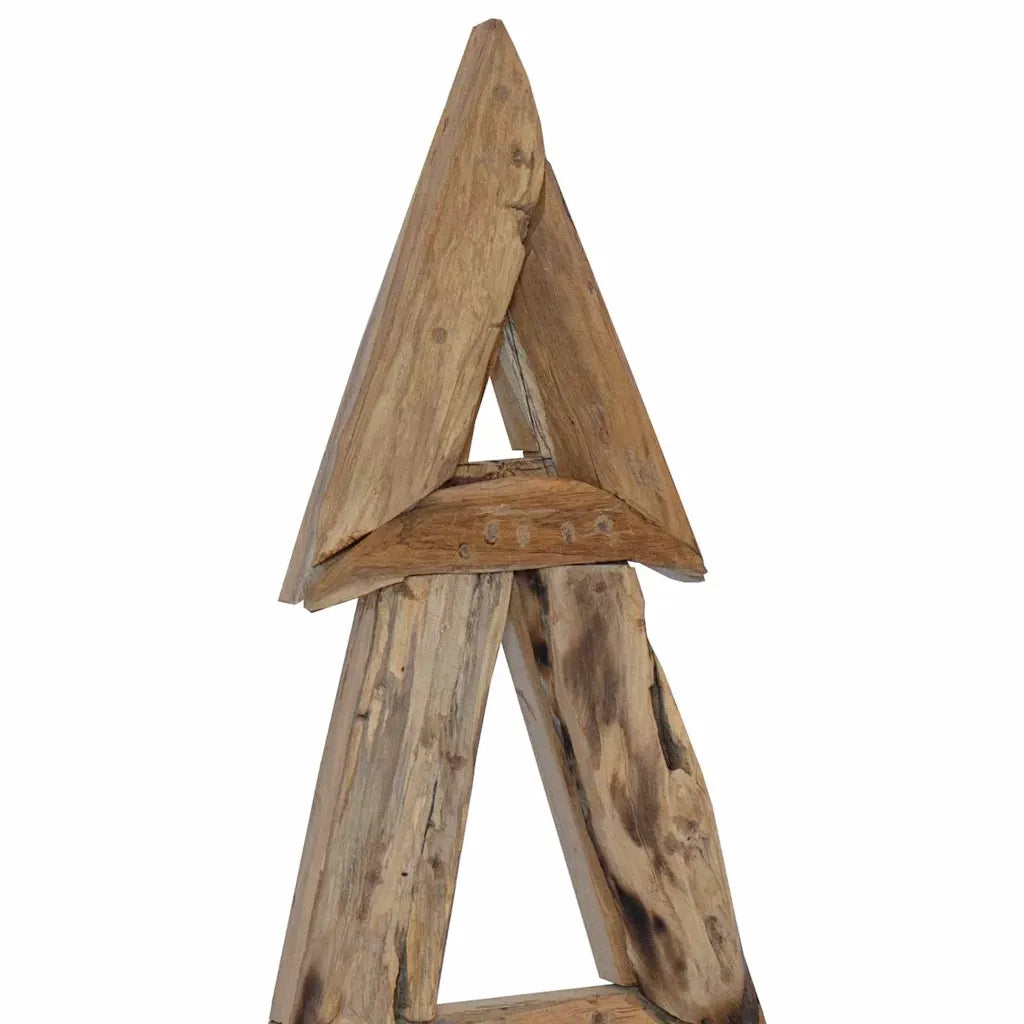 Albero di Natale | Decorazioni natalizie Marrone 120 cm Legno massello di teak