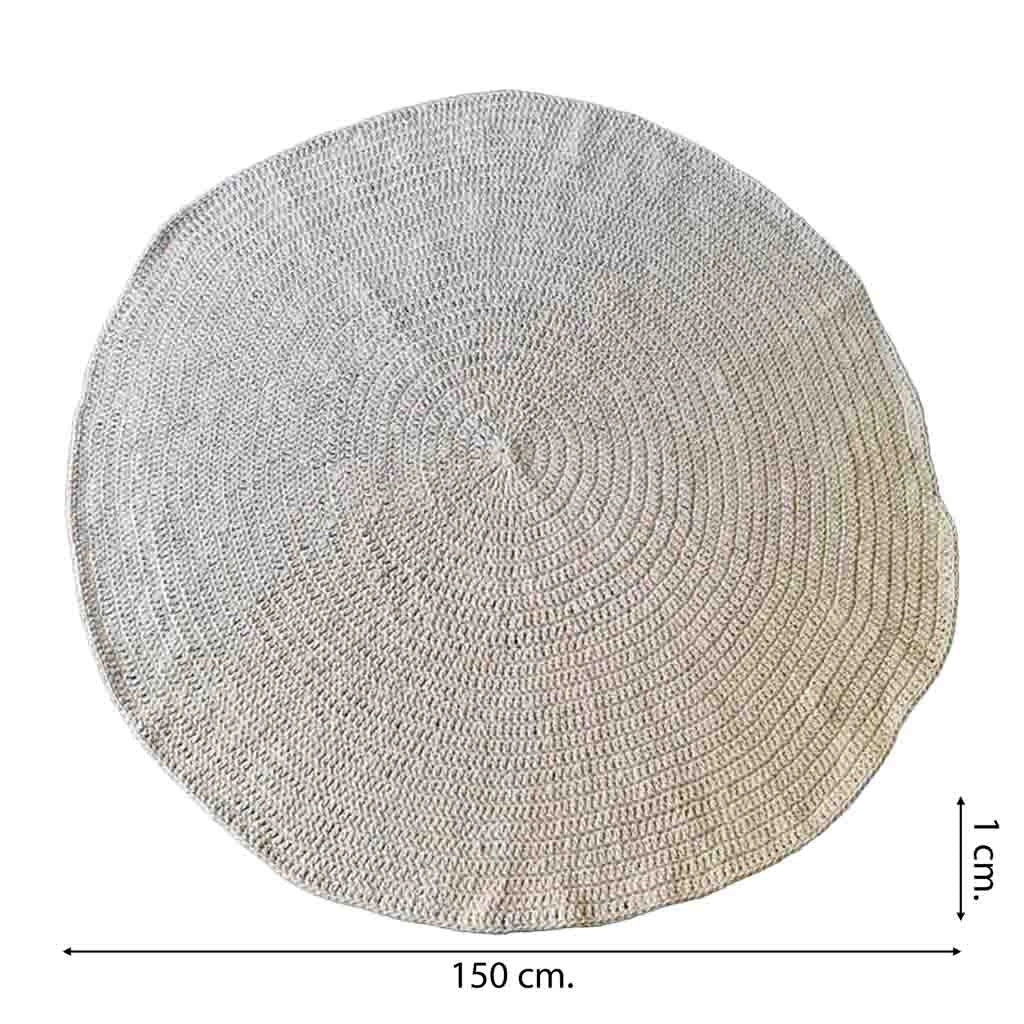 Tappeto rotondo intrecciato beige D150x1h cm