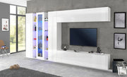 Parete Attrezzata Soggiorno 340x30x180 cm Maruska n°1 Bianco Lucido