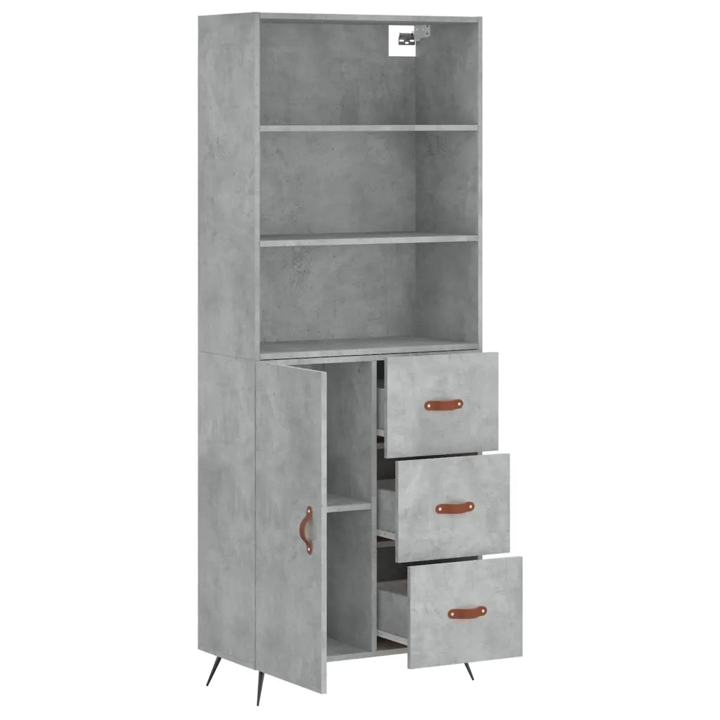 Credenza Grigio Cemento 69,5x34x180 cm in Legno Multistrato 3189417