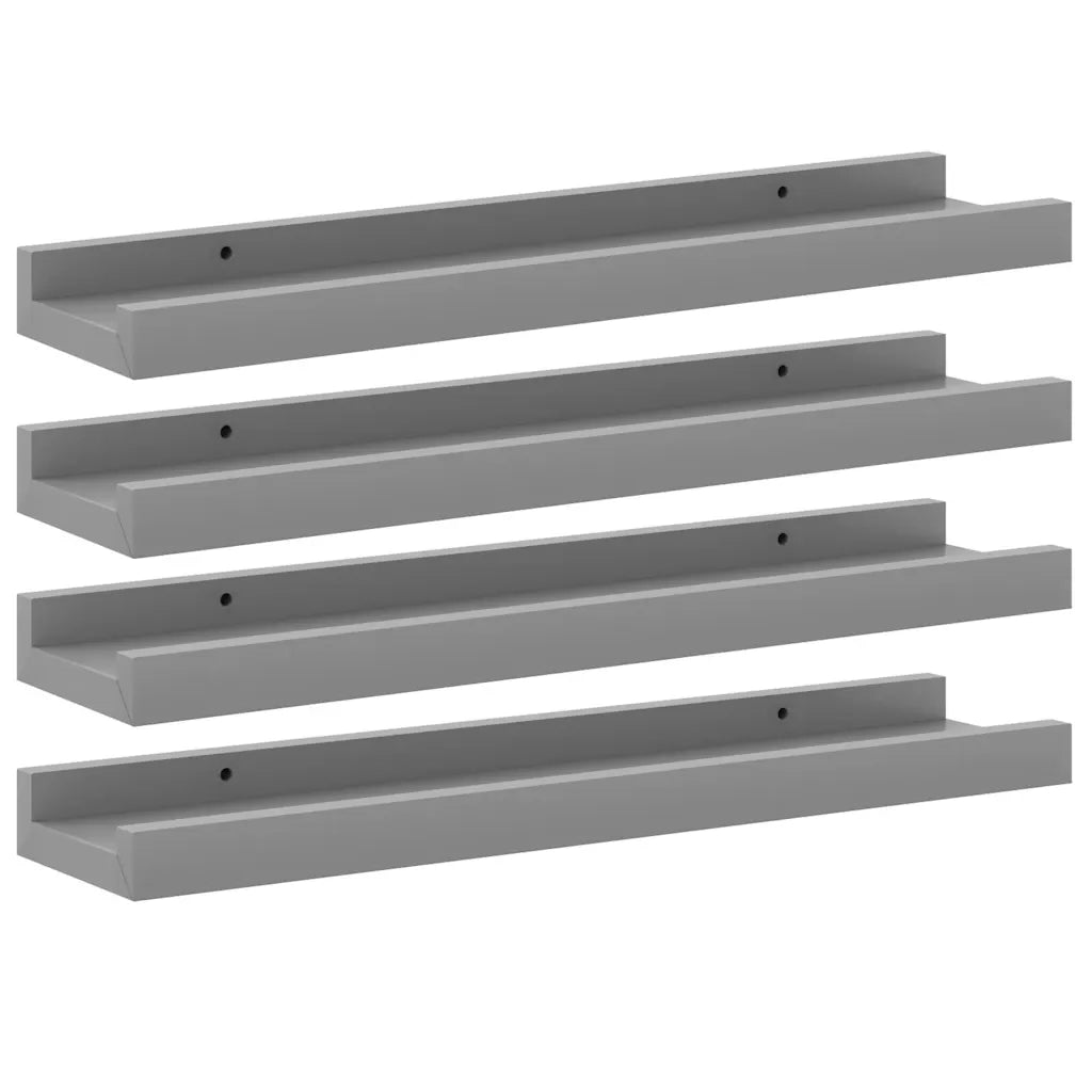 Mensole da Parete 4 pz Grigie 40x9x3 cm cod mxl 49363