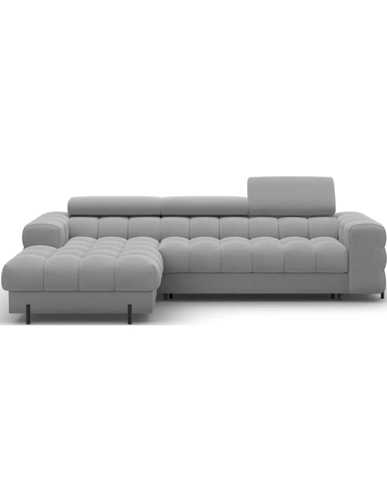 Divano ad angolo sinistro convertibile Grigio scuro mélange comfort premium 285x99x181cm FILTRO