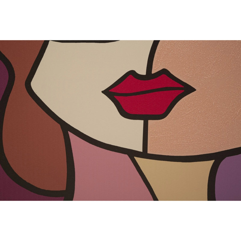 Stampa su Tela Viso 14, Multicolore, Legno, 60x3x90 cm