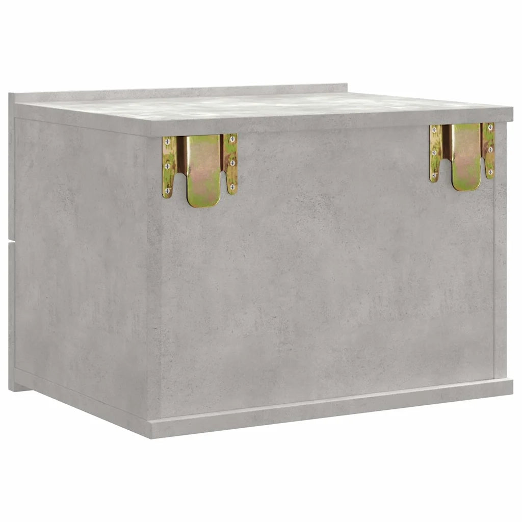 Comodini Grigio Cemento 2 pz 40x30x30 cm in Truciolato cod mxl 50478