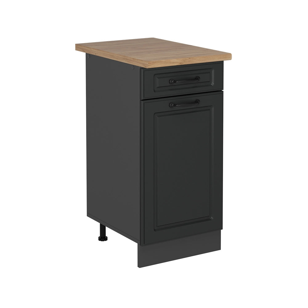 Mobiletto base per cucina R-Line Antracite rustico/Antracite 40 cm, PL Rovere Vicco