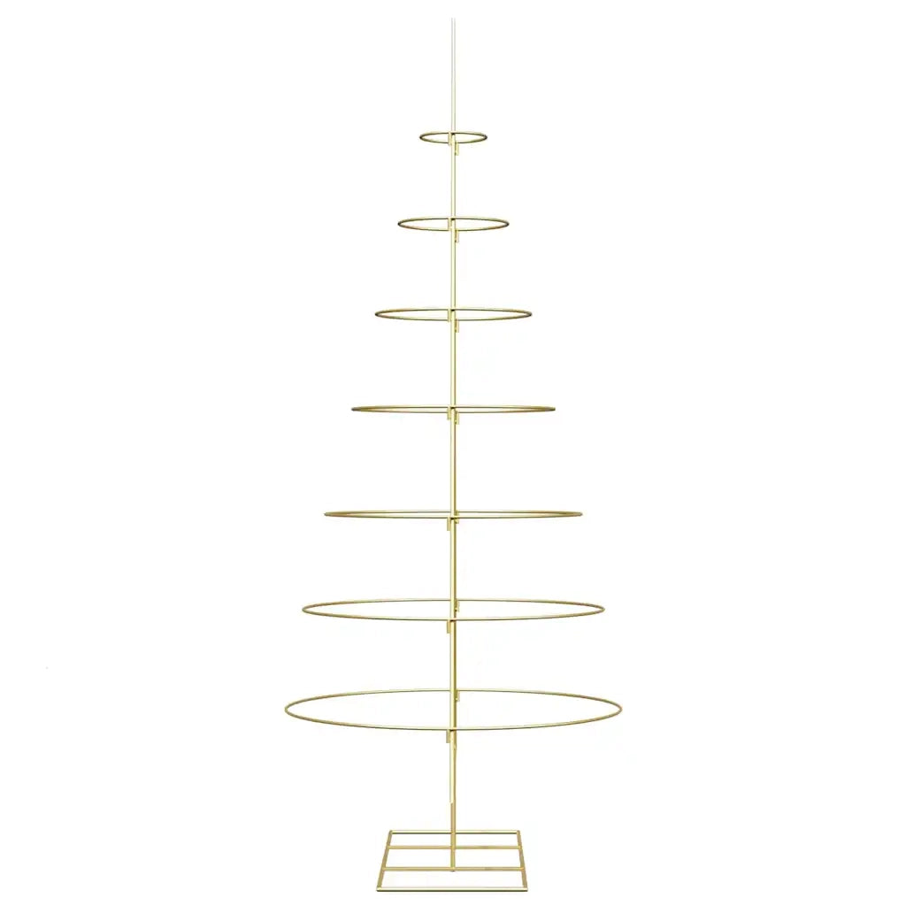 Albero di Natale in metallo con supporto Oro 209 cm