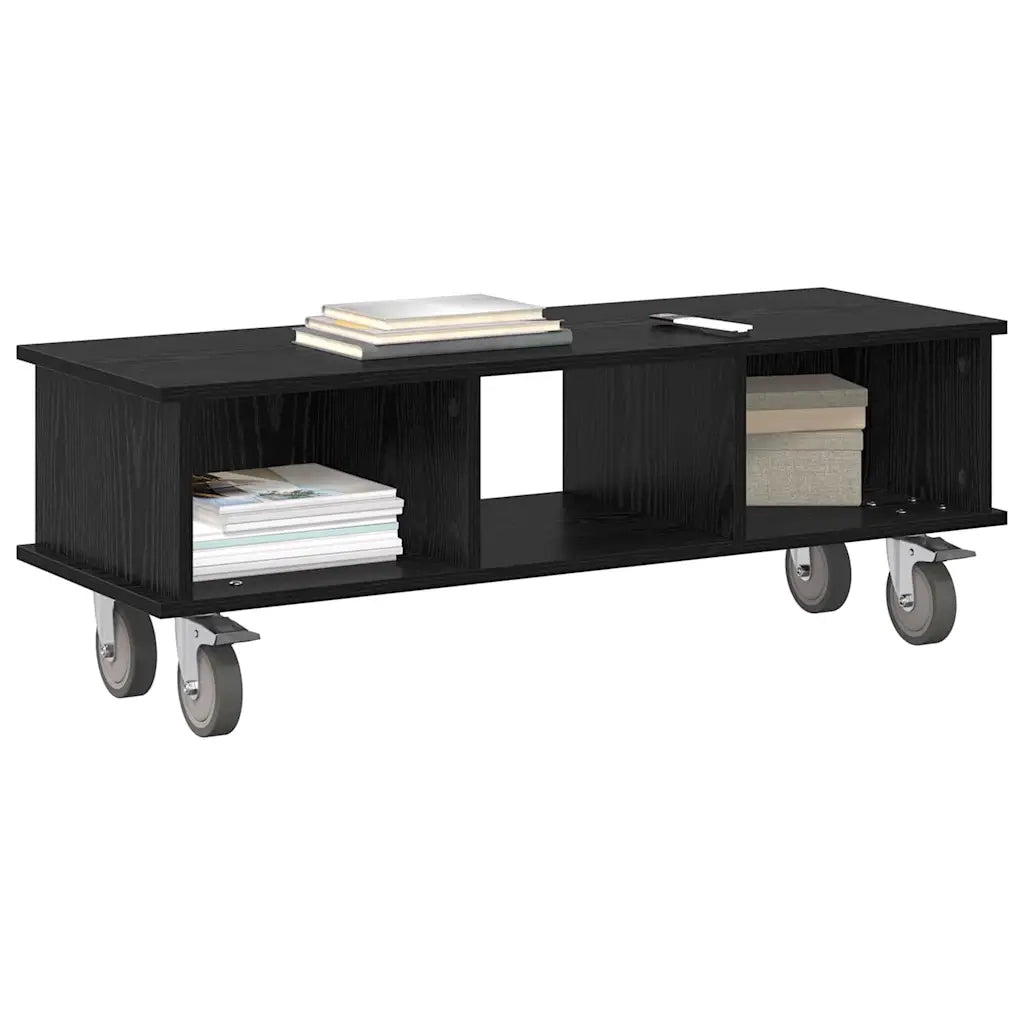 Supporto TV Rovere Nero 100 x 35 x 35 cm Legno multistrato