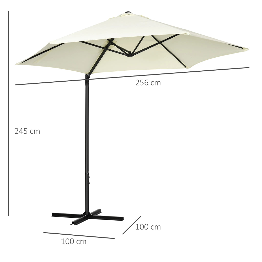 Ombrellone da Giardino a Sbalzo 2.6x2.5 m con Rotazione a 360¡ã e Manovella, Beige