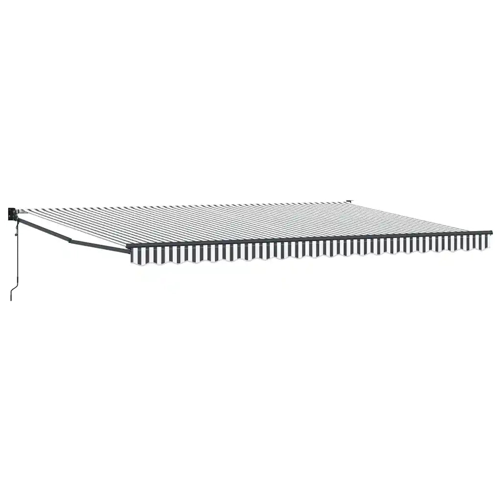 Tenda Retrattile Antracite e Bianca 5x3 m Tessuto e Alluminio