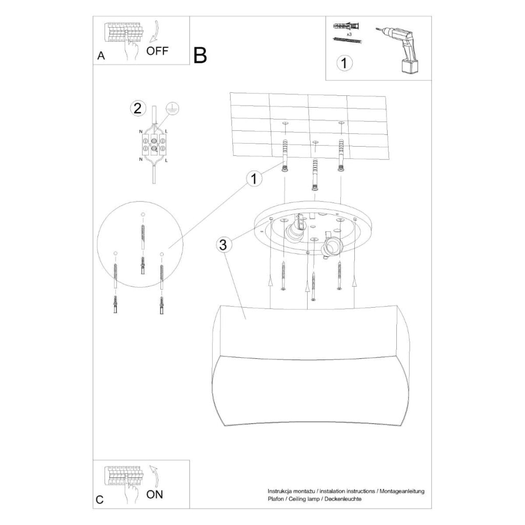 Plafoniera soffitto ANGULO irregolare 2xE27 bianca Pure Lume