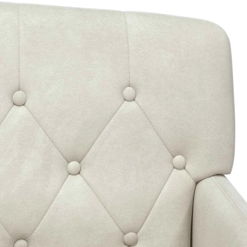 Loveseat con bottoni imbottiti Crema 111 x 65 x 79 cm Velluto 42041851