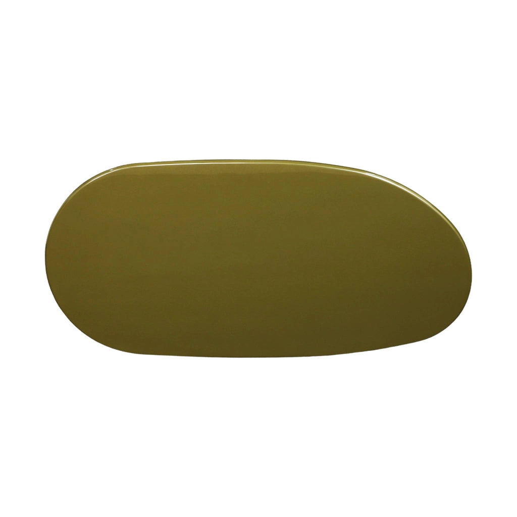 Tavolino basso ovale finitura lucida, verde kaki