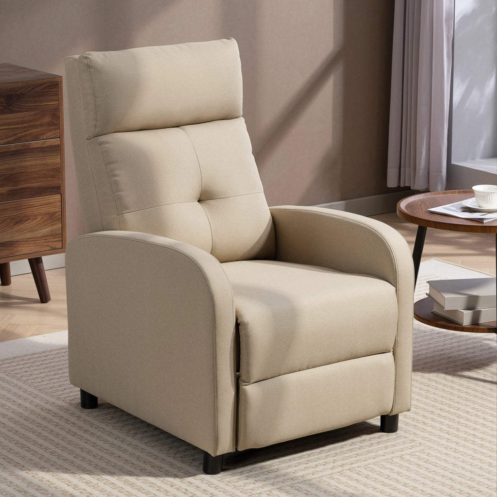 Poltrona relax reclinabile con poggiapiedi estraibile ¨C Minimal ¨C beige