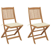 Sedie da Giardino Pieghevoli 2 pz con Cuscini Massello Acacia cod mxl 47539