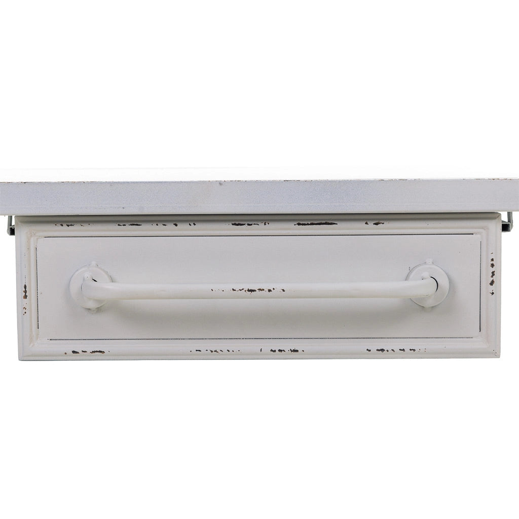 Mobile da ingresso con appendiabiti in metallo bianco 104x39x183h