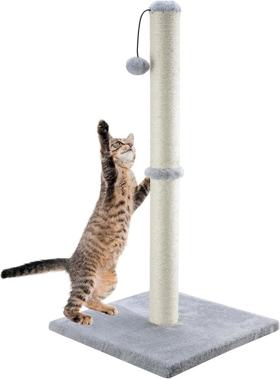 Gatto alto - massima capacità di graffiatura - 86 cm - grigio - velluto