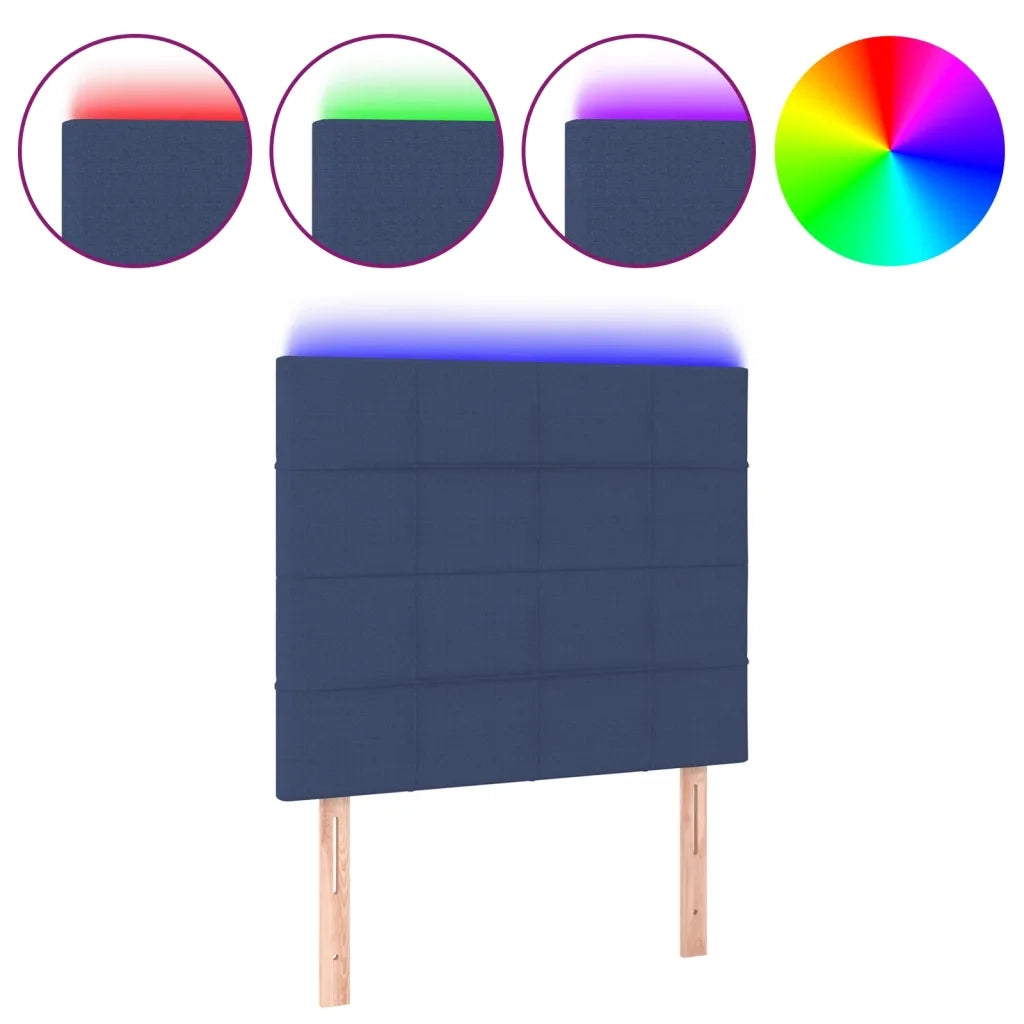 Testiera | Testata a LED Blu 100x5x118/128 cm in Tessuto