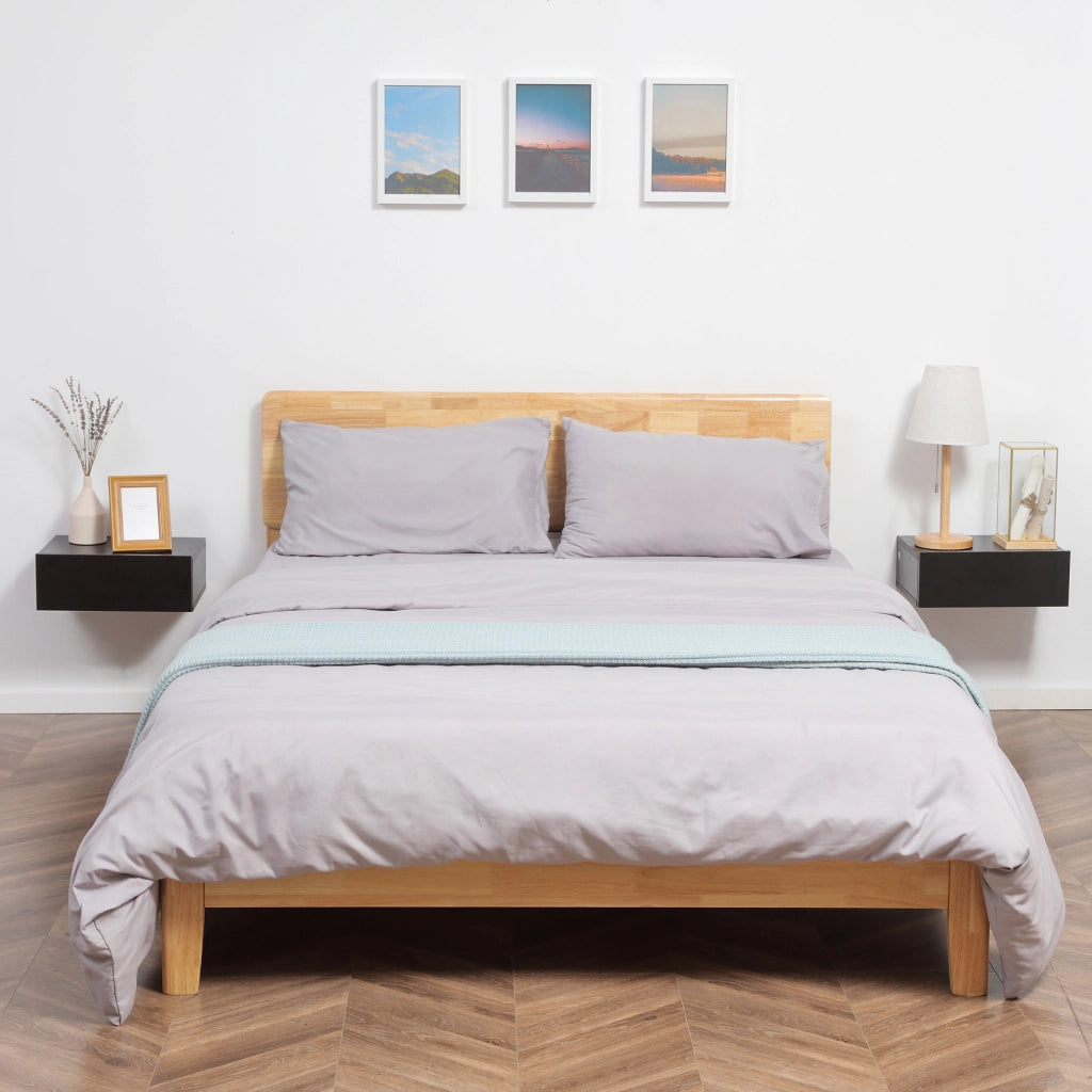Set di 2 Tavolini da Notte a Parete con Cassetto Moderno ¨C zephmum ¨C 40x30x15 cm Nero