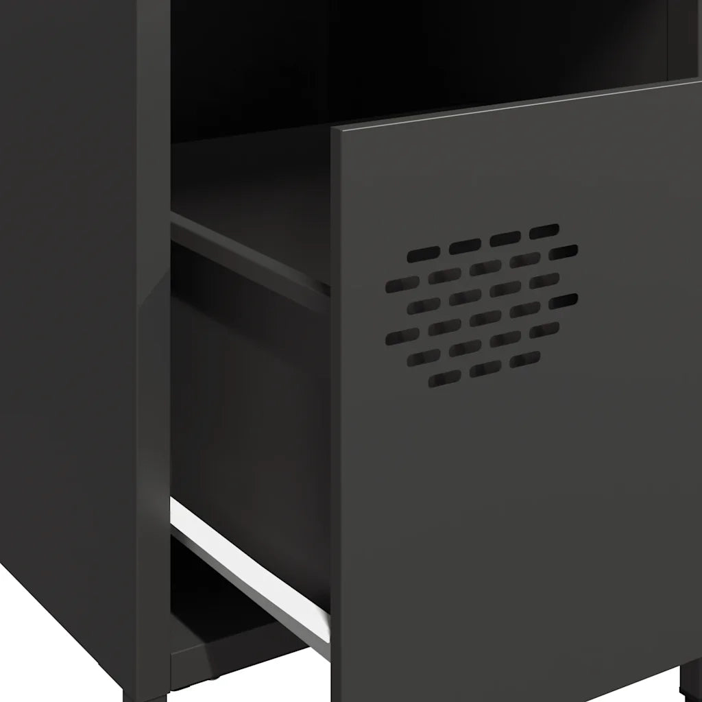 Comodini 2 pz Neri 35x39x43,5 cm in Acciaio 851245