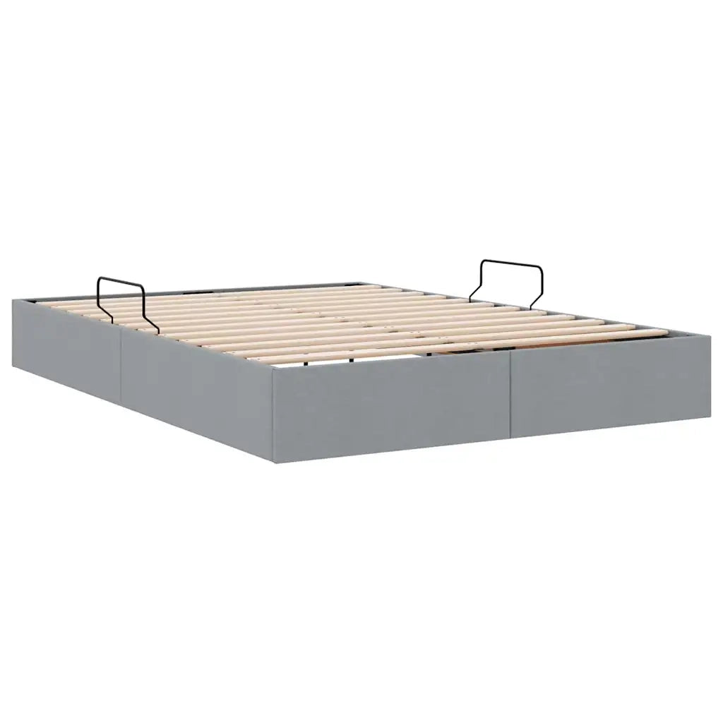Letto con Contenitore Grigio Chiaro 135 x 190 cm Tessuto 3370046