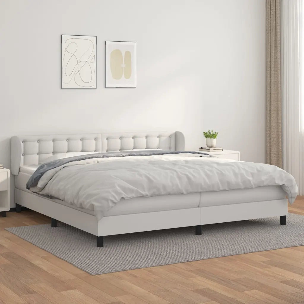Giroletto a Molle con Materasso Bianco 200x200cm in Similpelle cod mxl 63653