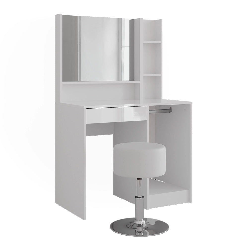 Vicco Tavolo da toeletta Bianco/bianco lucido 89.8 cm 4 parti