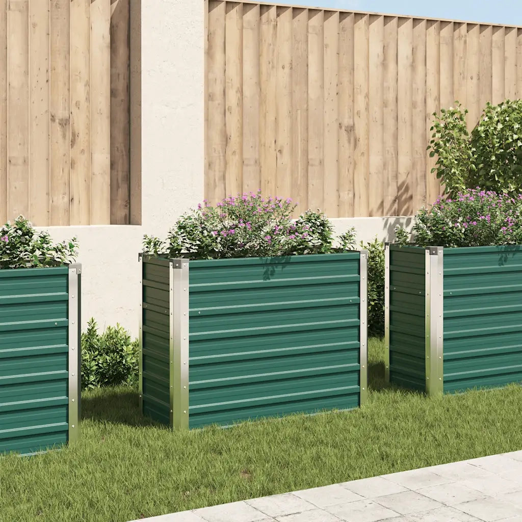 Letto Rialzato Giardino in Acciaio Zincato 100x40x77 cm Verde 44853