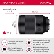 Obiettivo grandangolare AF 35mm F1.4 II FE per Sony E-Mount - Autofocus full frame e APS-C a focale fissa - per fotocamere mirrorless - A9 A7 A1 Alpha serie 6000