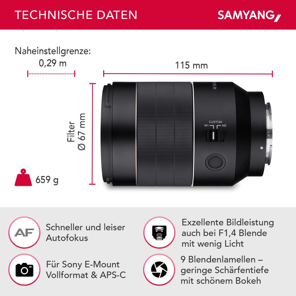 Obiettivo grandangolare AF 35mm F1.4 II FE per Sony E-Mount - Autofocus full frame e APS-C a focale fissa - per fotocamere mirrorless - A9 A7 A1 Alpha serie 6000