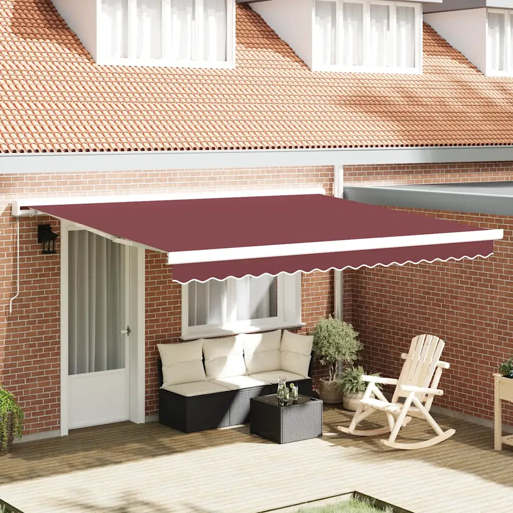 Tenda da Sole Retrattile Manuale Bordò 400x300 cm 3215315