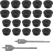 Cavo di collegamento in silicone flessibile, 25 mm e 20 mm, per cablaggio e organizzazione, 20 pezzi (nero)