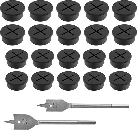 Cavo di collegamento in silicone flessibile, 25 mm e 20 mm, per cablaggio e organizzazione, 20 pezzi (nero)