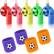 Flauto di arbitro - 5 pezzi - Suono alto - Materiale plastico - Cinture di gomma - Dimensioni 5,5 × 2 × 3 cm