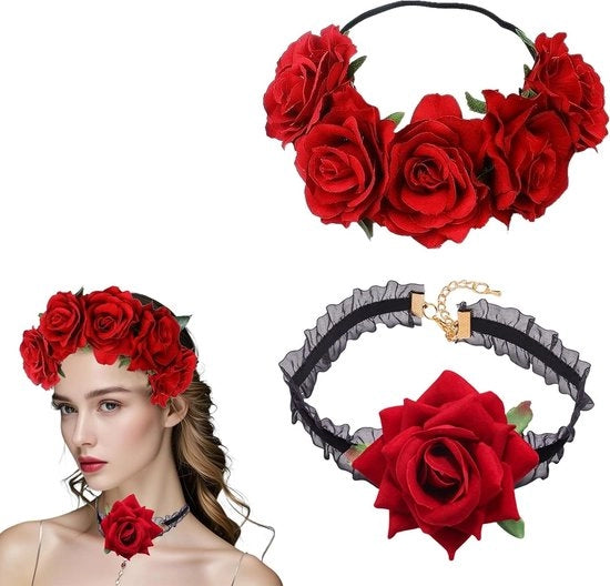 Corone di fiori stendibile per donne e ragazze - fiore all'occhiello boho - corone di fiori per la festa della rosa - corone di fiori per la sposa - corone di fiori per il giorno dei morti