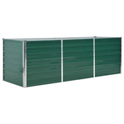 Fioriere | Cassetta per fiori | Letto Rialzato Giardino in Acciaio Zincato 240x80x77 cm Verde