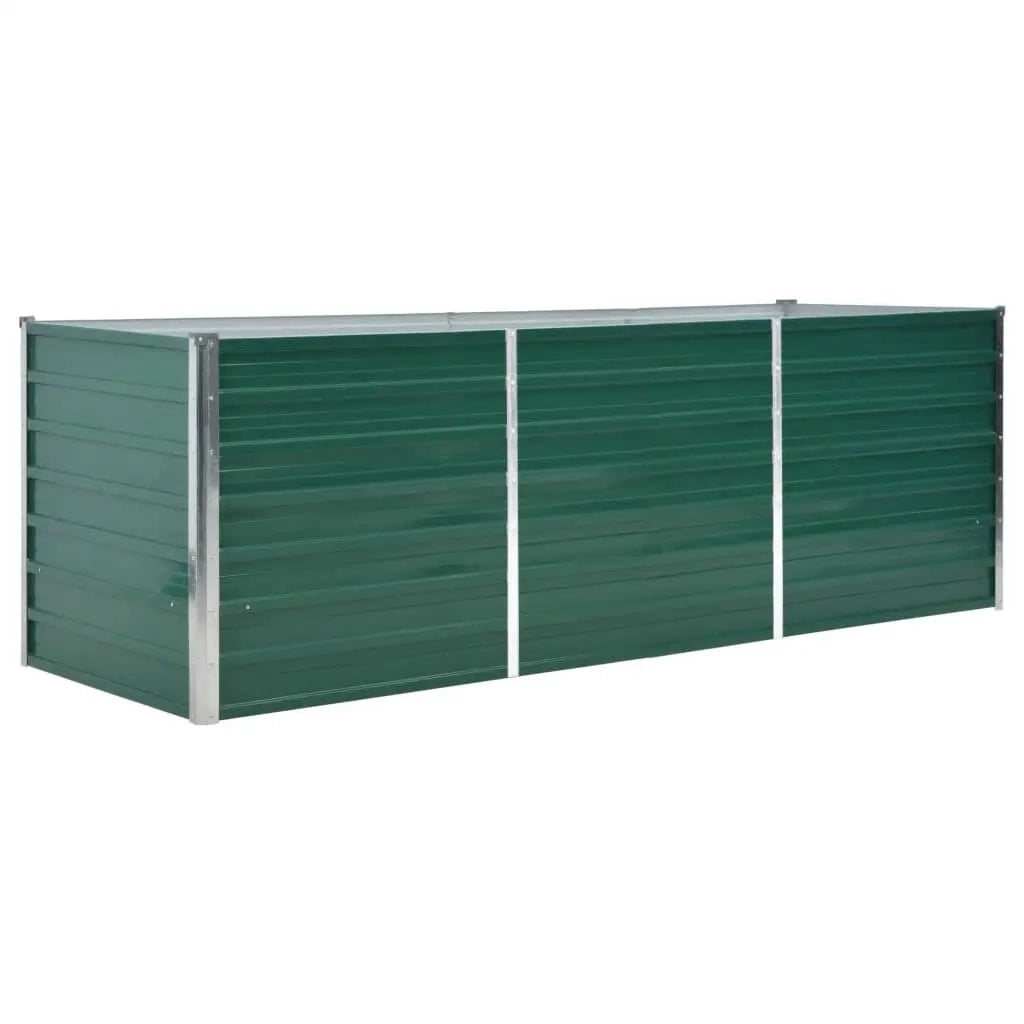 Fioriere | Cassetta per fiori | Letto Rialzato Giardino in Acciaio Zincato 240x80x77 cm Verde
