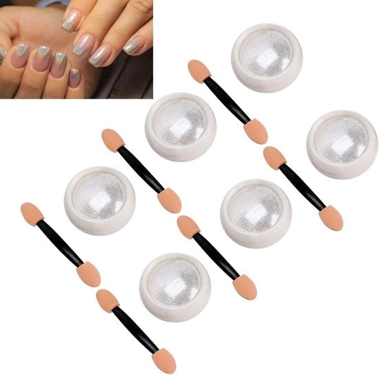 Set di 6 colori per nail art - pigmento meraviglia per decorazione unghie con glitter