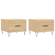 2 pz Tavolini salotto | Tavolino da caff¨¨ | Tavolino da Soggiorno Rovere Sonoma 50x50x40cm Legno Multistrato