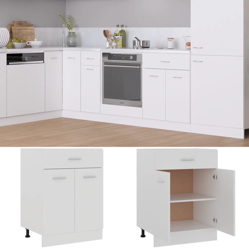 Armadio Inferiore con Cassetto Bianco 60x46x81,5 cm Multistratocod mxl 73028