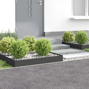 Bordura per Prato 4 pz 100 x 60 x 20 cm Acciaio Nero 8008932