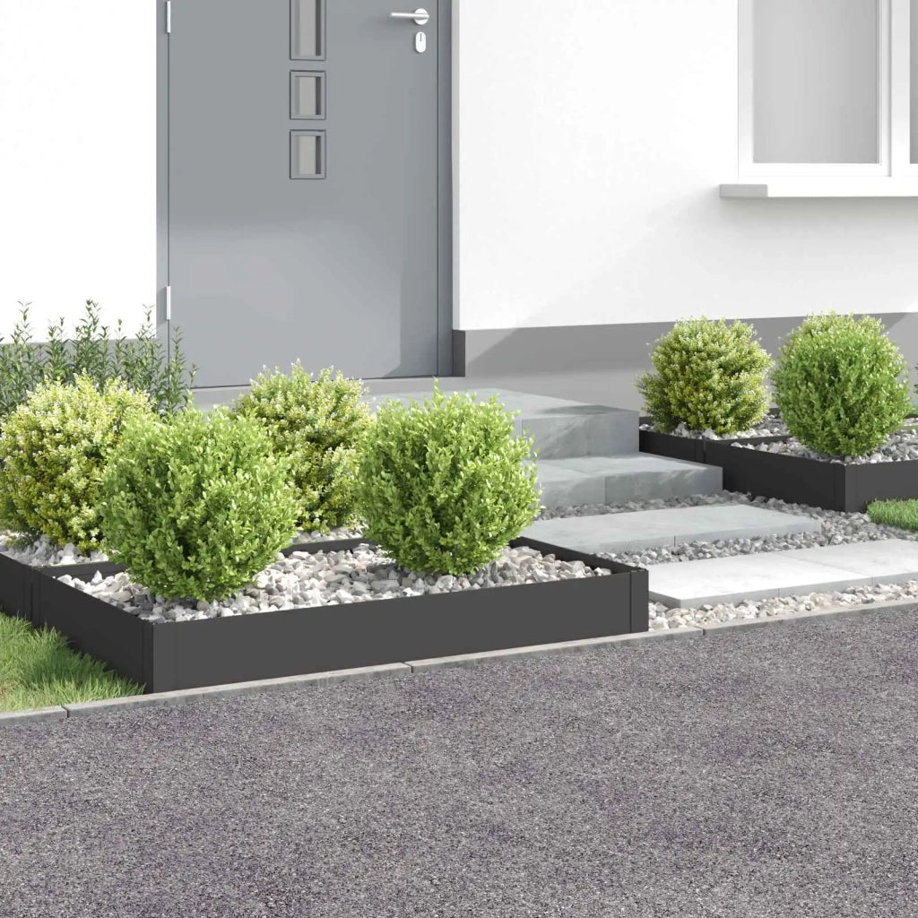 Bordura per Prato 4 pz 100 x 60 x 20 cm Acciaio Nero 8008932
