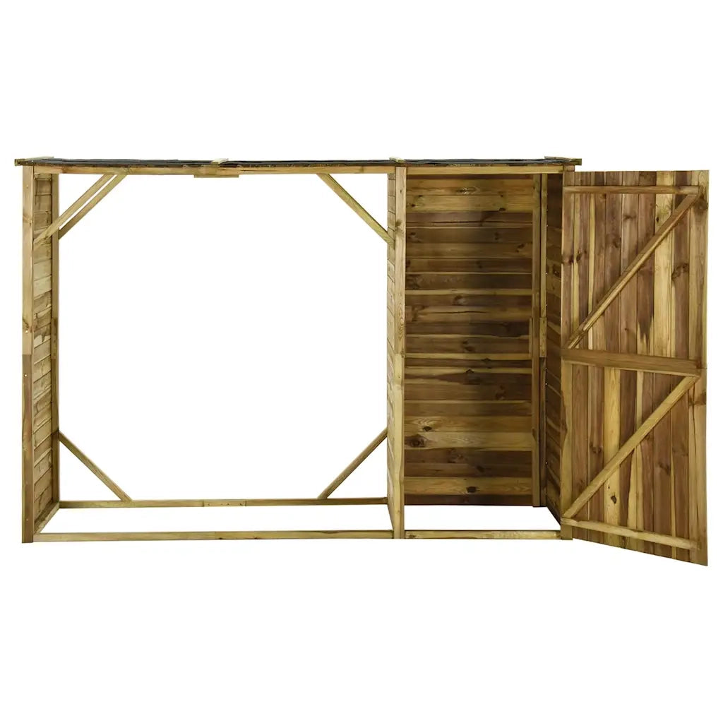 Capanno per Attrezzi e Legna Giardino in Pino 253x80x170cm 45137