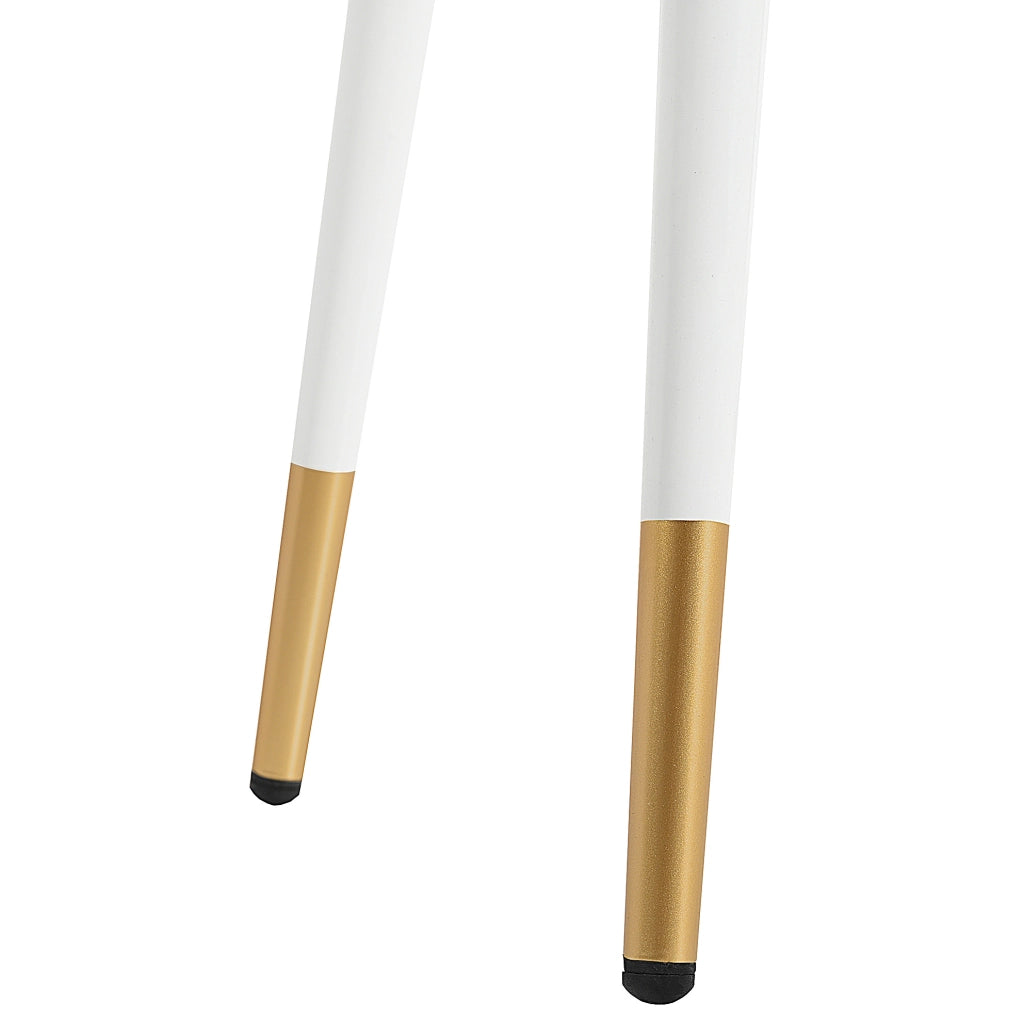 Toeletta bianca 100 x 40 x 76 cm, 2 cassetti, gambe in metallo, senza specchio
