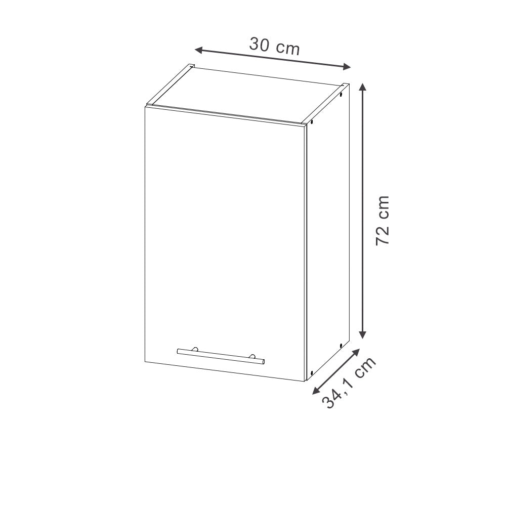 Pensile da cucina Fame-Line GrigioBeige/Antracite 30 cm Vicco