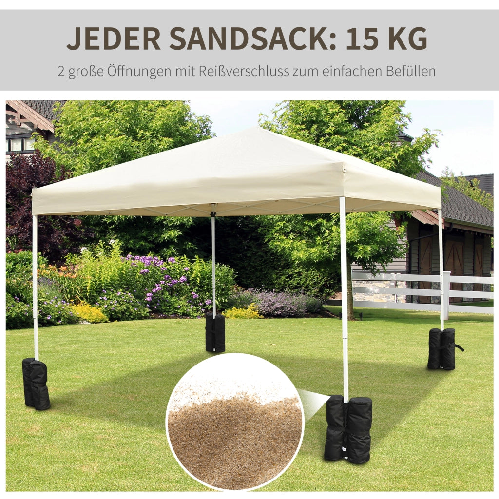 Set di Piedi per Gazebo Pieghevole ¨C zephmum ¨C 4 Pezzi Nero