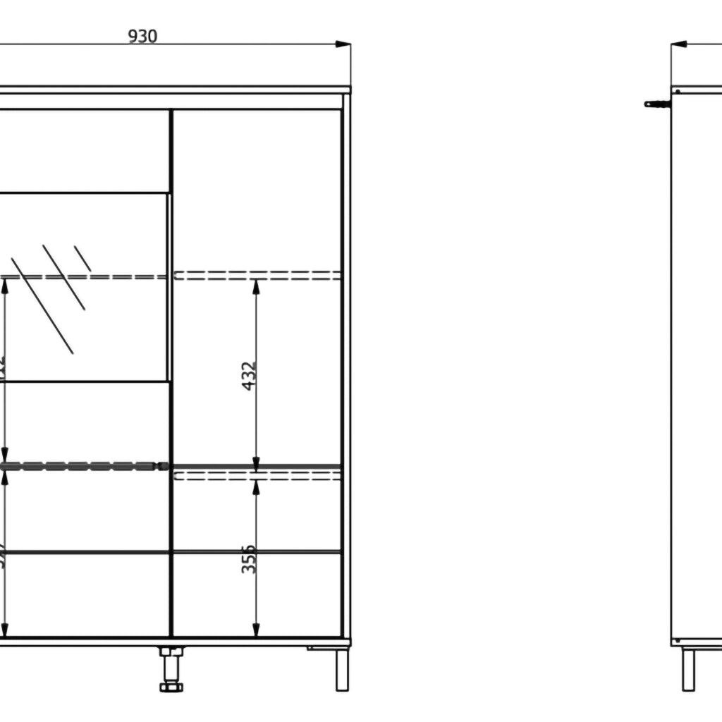 Madia Vignate, Credenza 4 Ripiani, 93x40x135h cm Bianco Crema