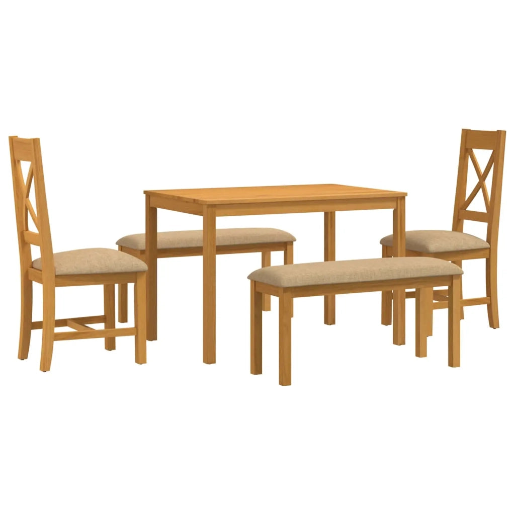 Set da pranzo 5 pz Beige Legno di Quercia Massello 3430291