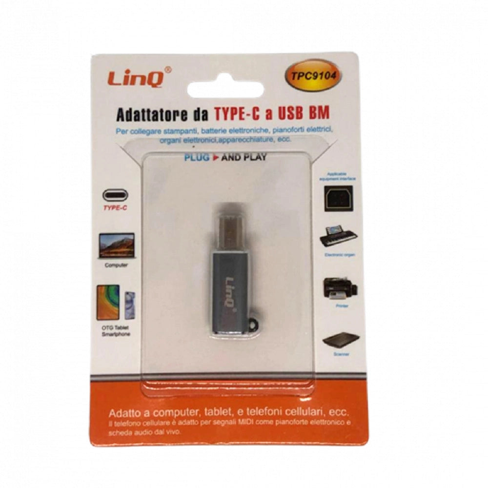 Trade Shop - Adattatore Da Type-c Femmina A Usb-bm Maschio Per Stampanti Sintetizzatori Tpc9104 -