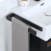 Supporto per asciugamani adesivo, Montaggio a parete, 30CM Nero, Acciaio inossidabile, Senza perforazione, Ideale per bagno e cucina, Anello per asciugamani, Duraturo e stile.