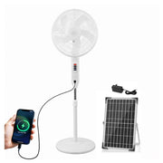 Ventilatore a Piantana oscillante con Luce LED con pannello solare, funziona senza corrente